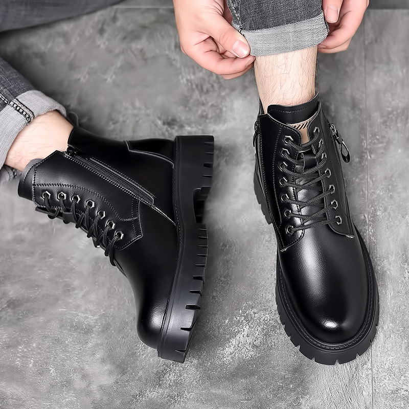 Men Classic Genuine Leather Bo - Leather Work Boots บทวิจารณ์และราคา