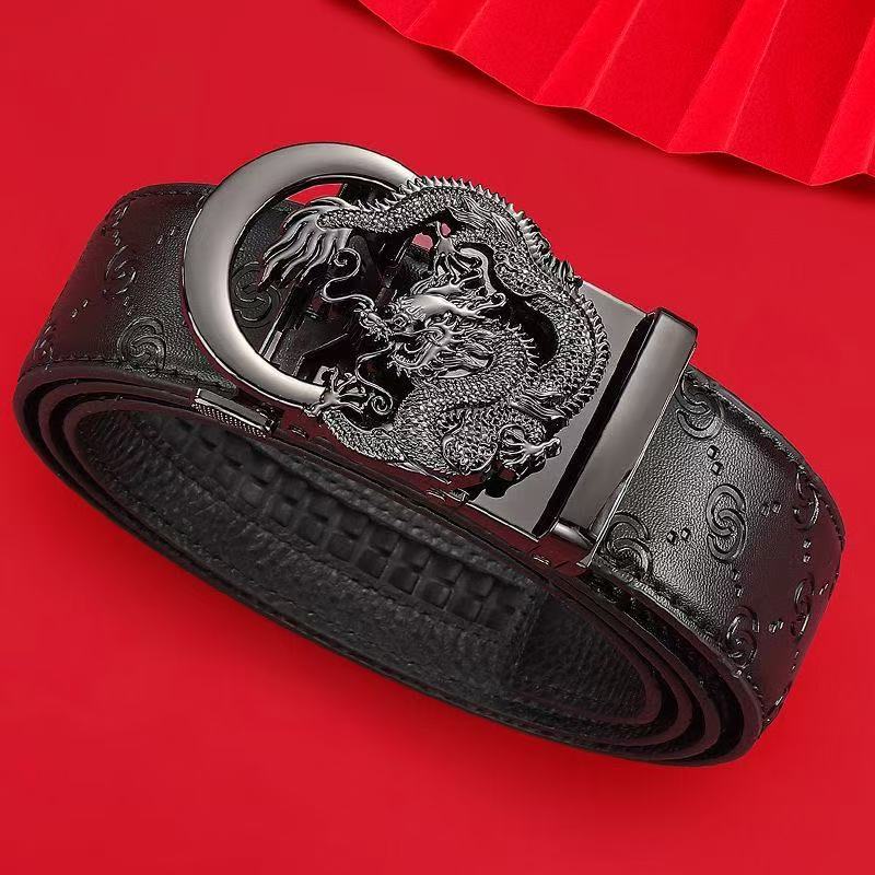 Black Leather Men's Belts Auto - Leather Work Jeans บทวิจารณ์และราคา