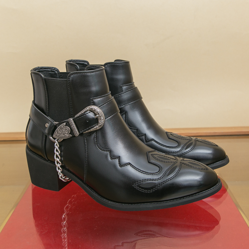 Men's Pointed Toe Ankle Boots  - Leather Work Boots บทวิจารณ์และราคา