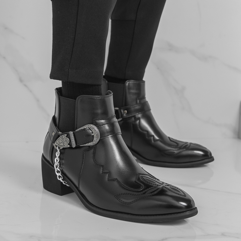 Men's Pointed Toe Ankle Boots  - Leather Work Boots บทวิจารณ์และราคา