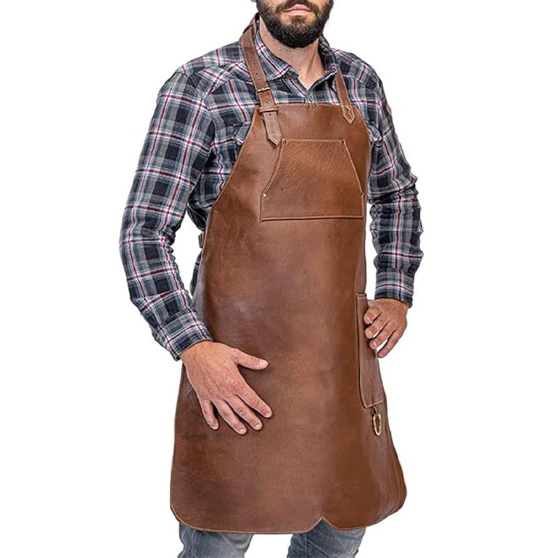PU Hanging Neck Leather Apron  - Leatherwork Apron บทวิจารณ์และราคา