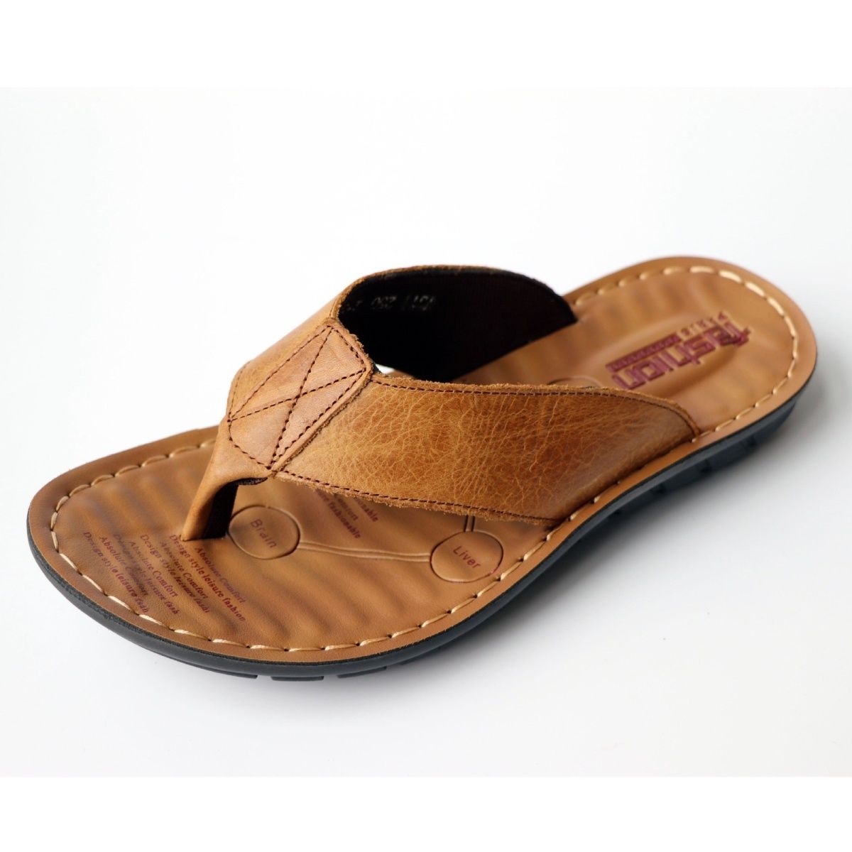 Summer Shoes Men Slippers Genu - Leather Work Flats บทวิจารณ์และราคา
