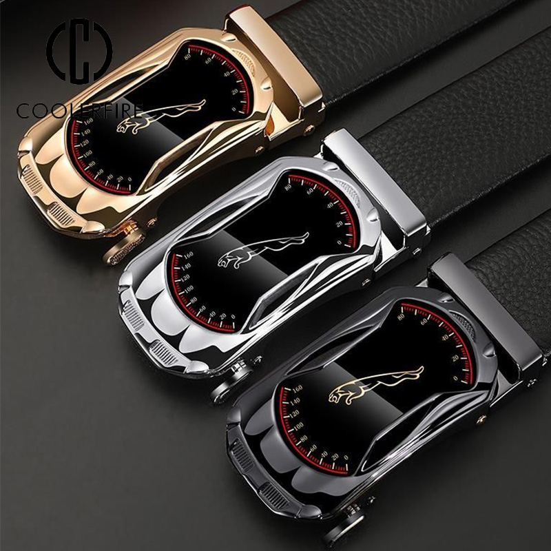 Belt Men Automatic Buckle Belt - Leather Work Jeans บทวิจารณ์และราคา
