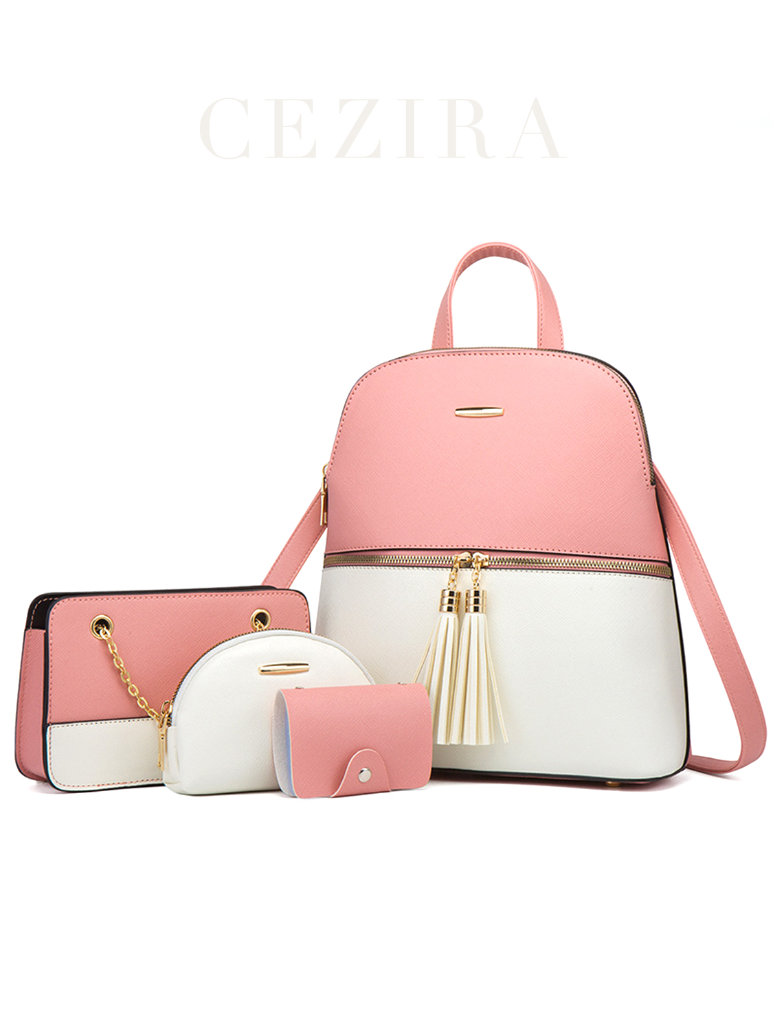 4 PCS Bags Set Women's Fashion - Leatherwork Wallet บทวิจารณ์และราคา