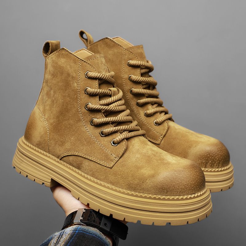 High Quality Men Ankle Boots F - Leather Work Flats บทวิจารณ์และราคา