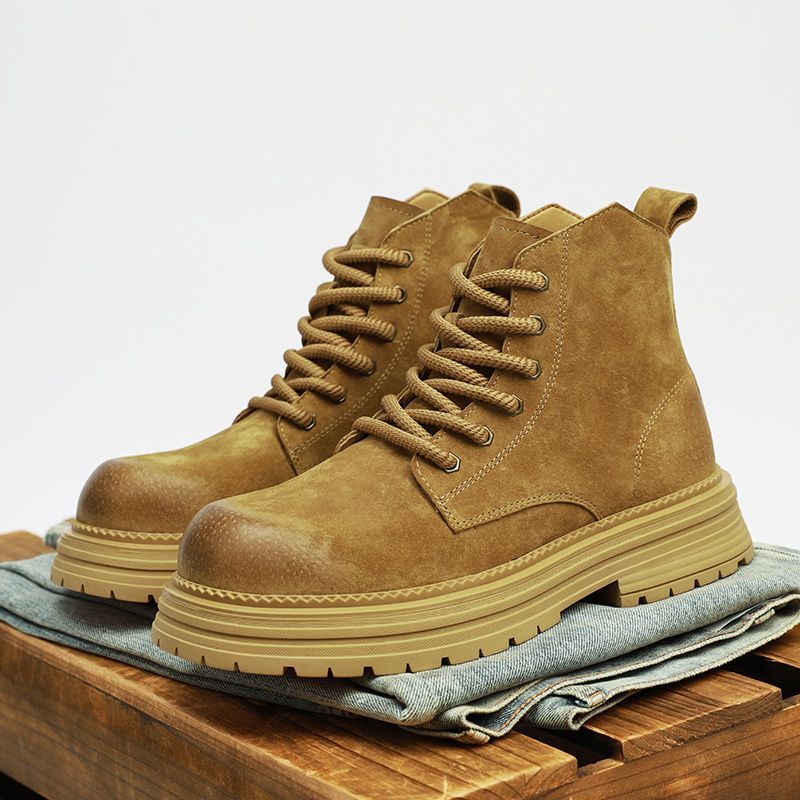 High Quality Men Ankle Boots F - Leather Work Flats บทวิจารณ์และราคา