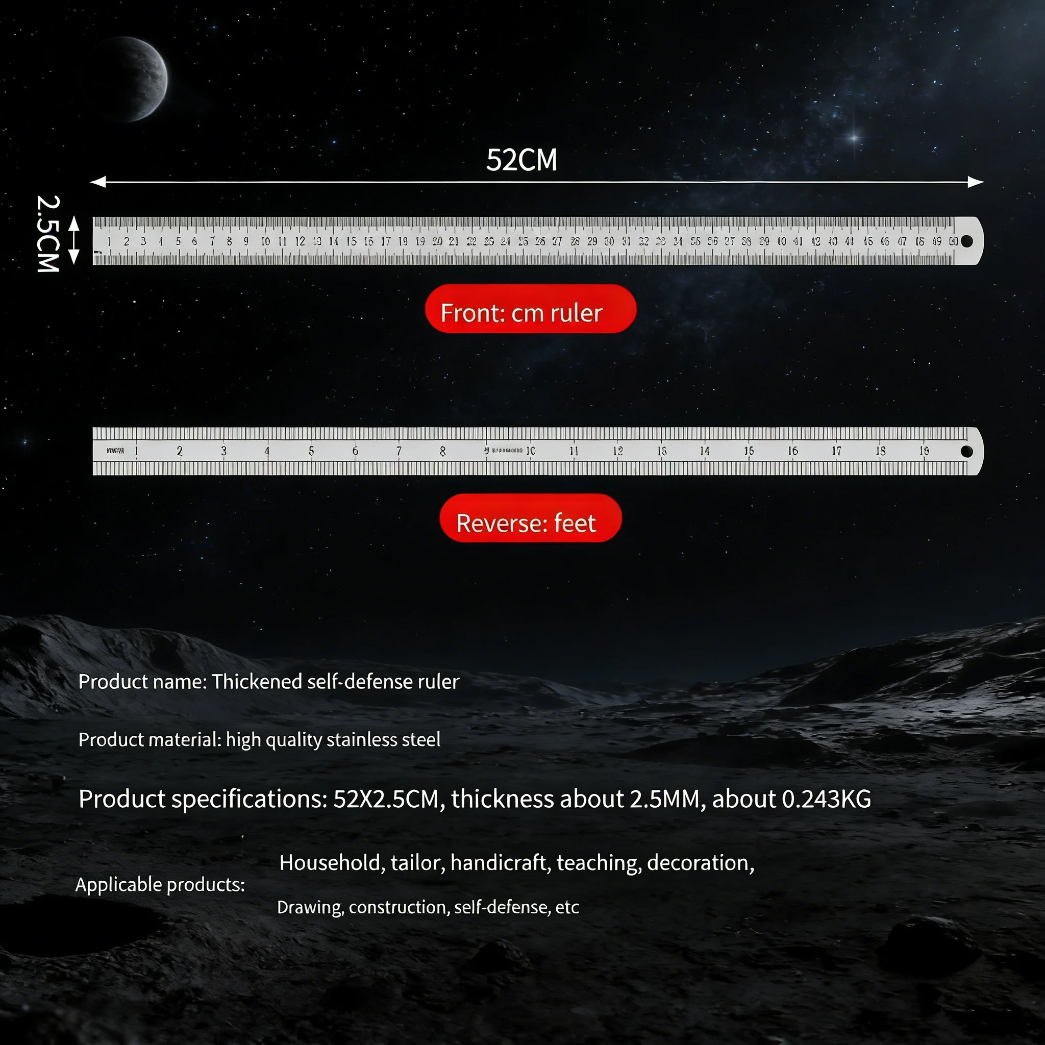 2.5mm Forged Longquan Steel Ru - Leatherwork Ruler บทวิจารณ์และราคา