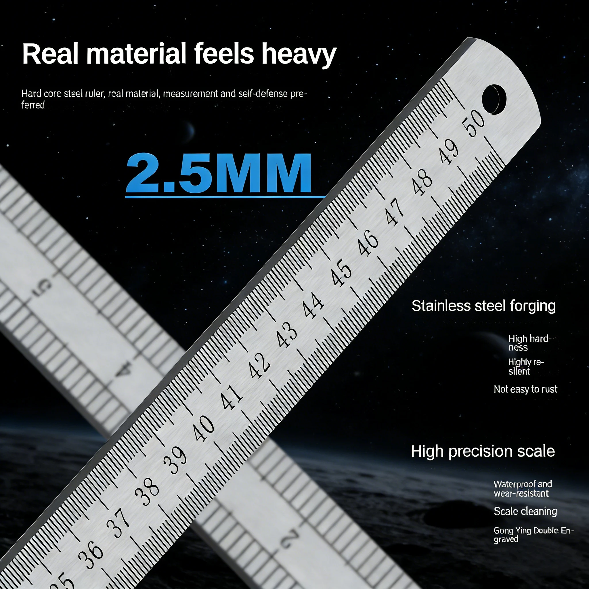 2.5mm Forged Longquan Steel Ru - Leatherwork Ruler บทวิจารณ์และราคา