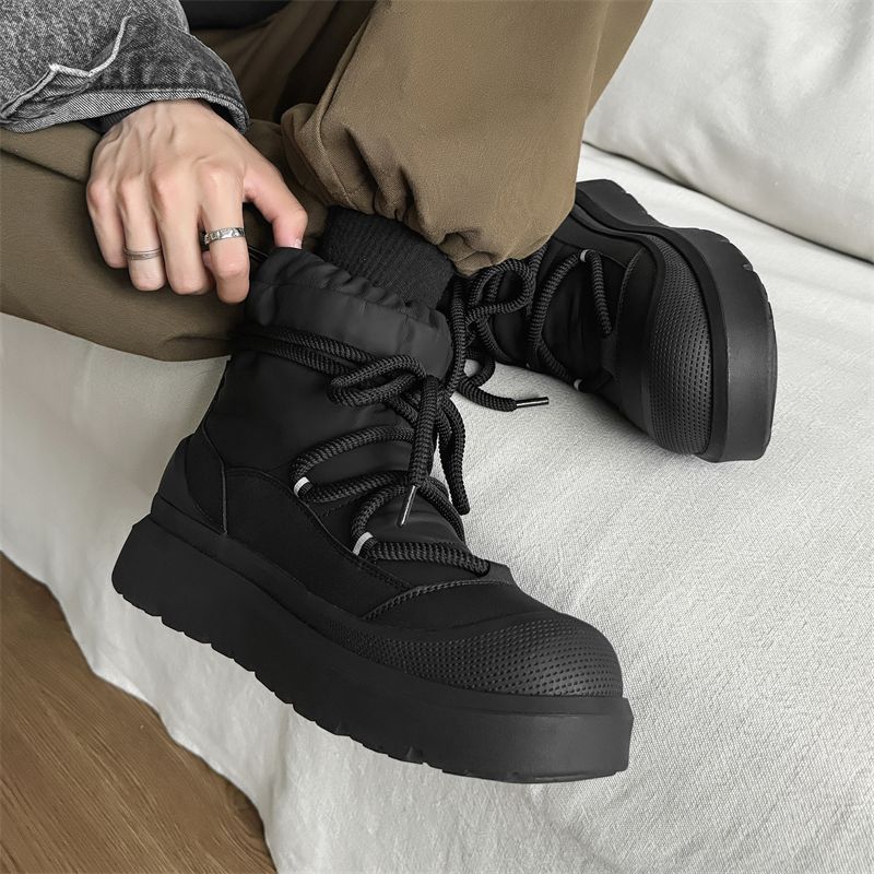 Designer New Men's Snow Boots  - Leather Work Flats บทวิจารณ์และราคา