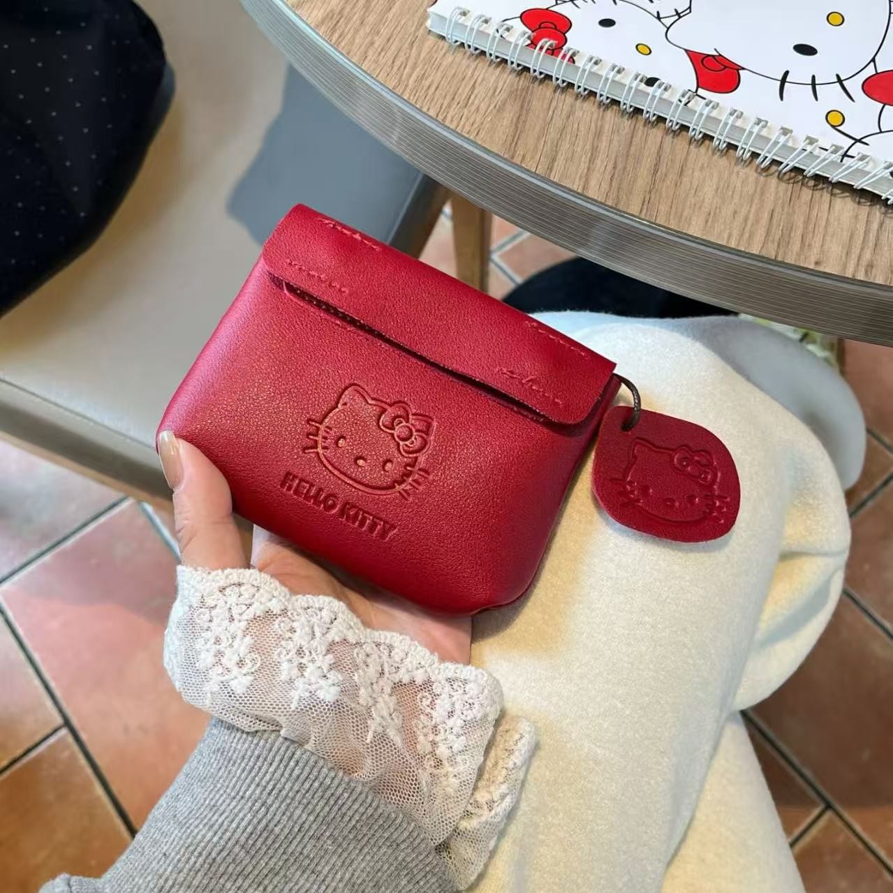 Cute Hello Kitty Red Leather C - Leatherwork Wallet บทวิจารณ์และราคา