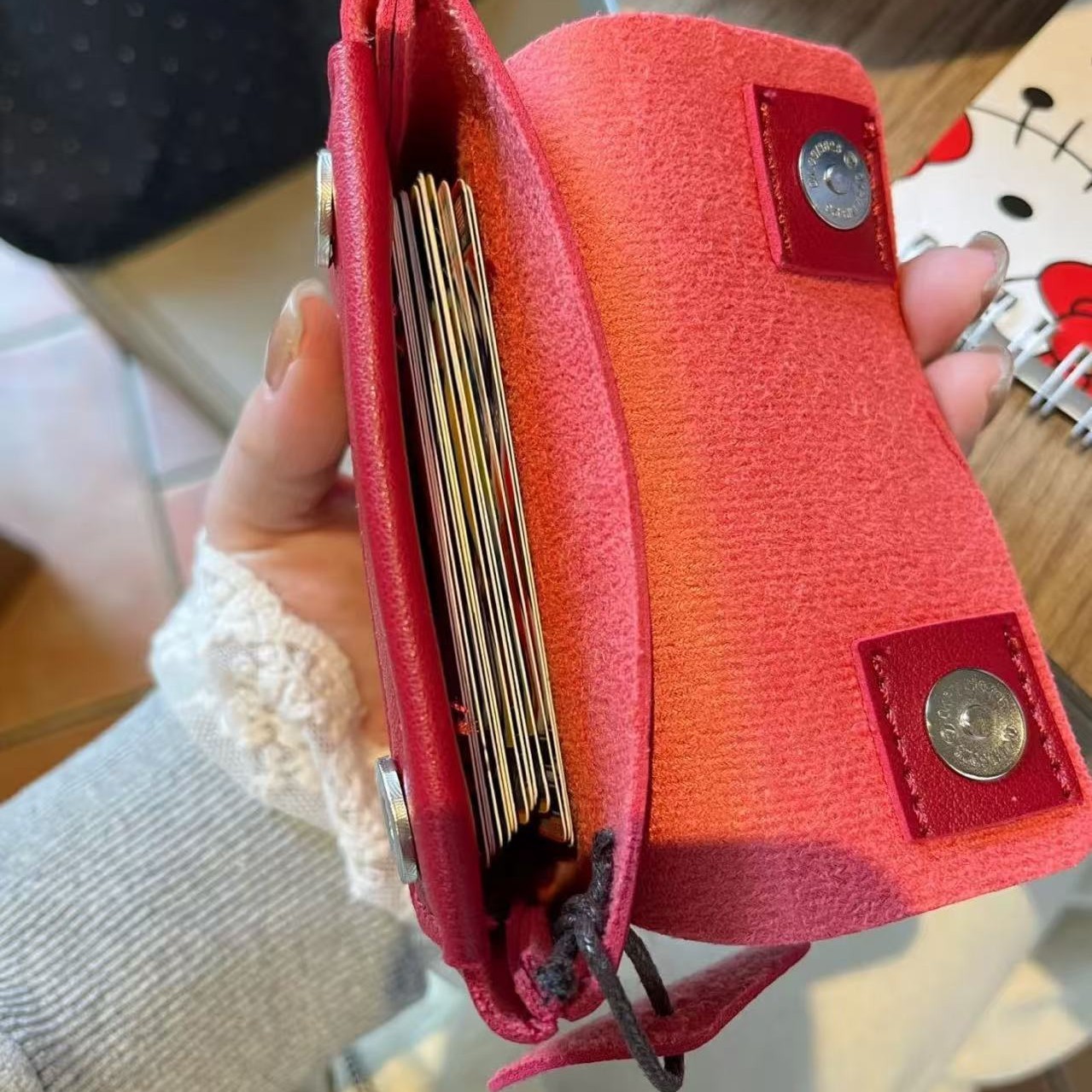 Cute Hello Kitty Red Leather C - Leatherwork Wallet บทวิจารณ์และราคา