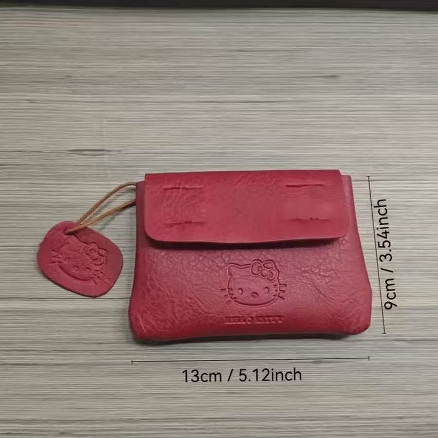 Cute Hello Kitty Red Leather C - Leatherwork Wallet บทวิจารณ์และราคา