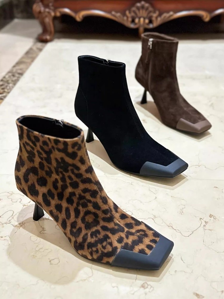 Fashion Women Square Toe Thin  - Leather Work For Kids บทวิจารณ์และราคา