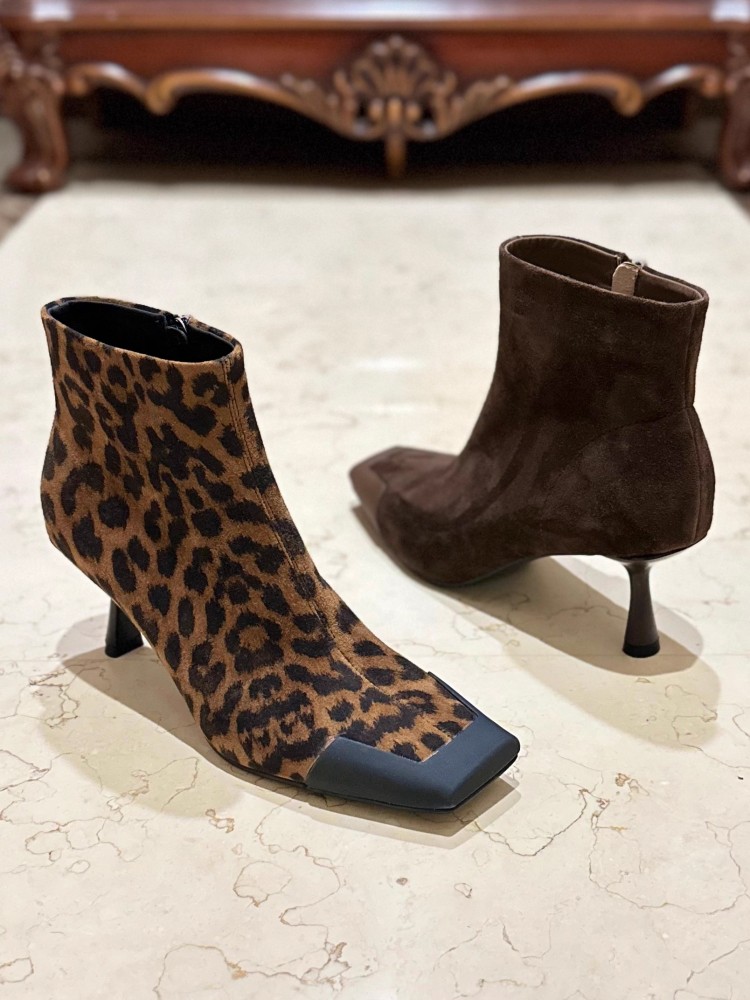 Fashion Women Square Toe Thin  - Leather Work For Kids บทวิจารณ์และราคา