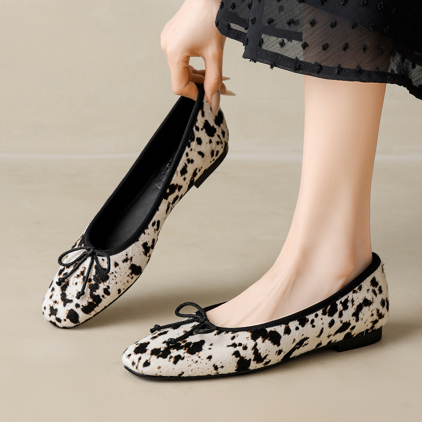  Genuine Leather Horsehair Le - Leather Work Flats บทวิจารณ์และราคา
