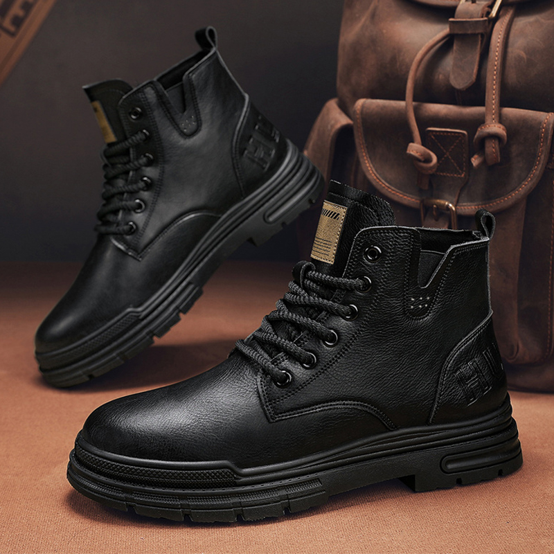 Youth Trendy Brown Soft Leathe - Leather Work Boots บทวิจารณ์และราคา