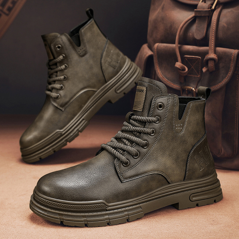 Youth Trendy Brown Soft Leathe - Leather Work Boots บทวิจารณ์และราคา