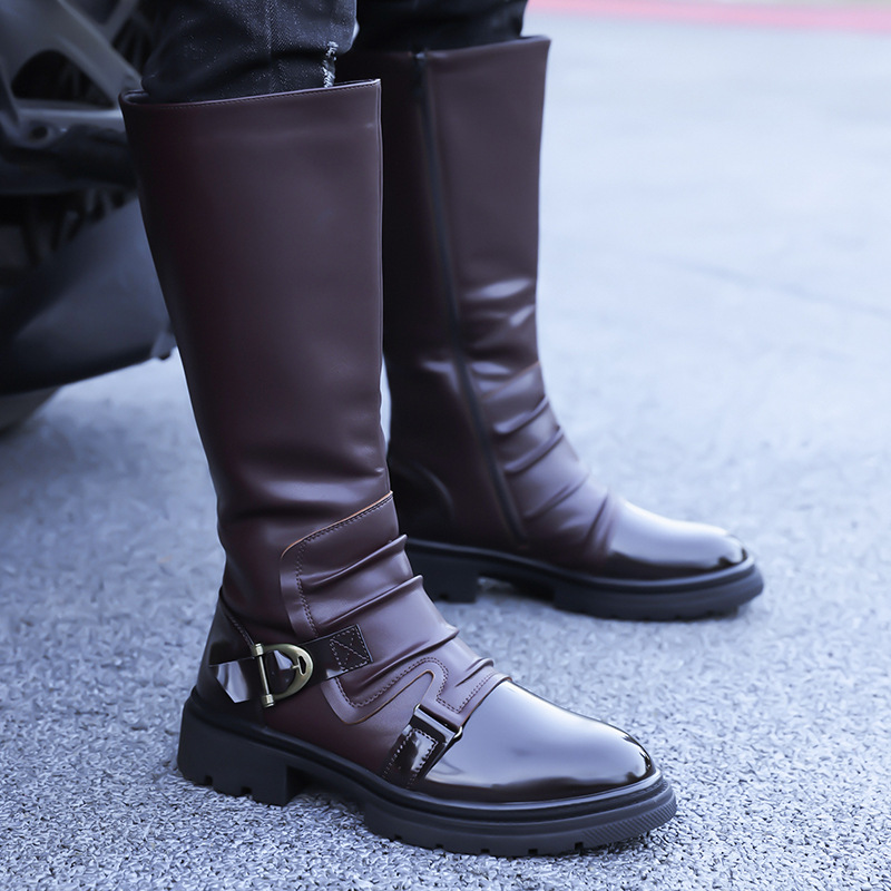 2026 New Men‘s Motorcycle Boot - Leather Work Flats บทวิจารณ์และราคา