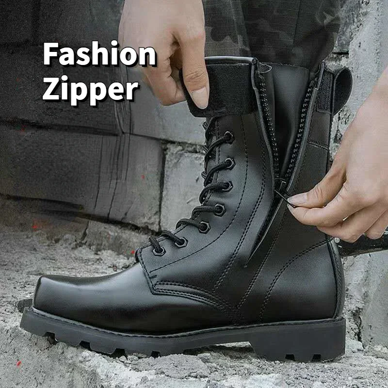 Men's Shoes Work Safety Shoes  - Leather Work Boots บทวิจารณ์และราคา