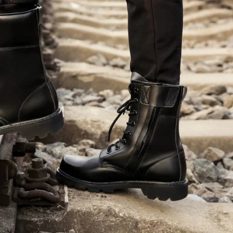 Men's Shoes Work Safety Shoes  - Leather Work Boots บทวิจารณ์และราคา