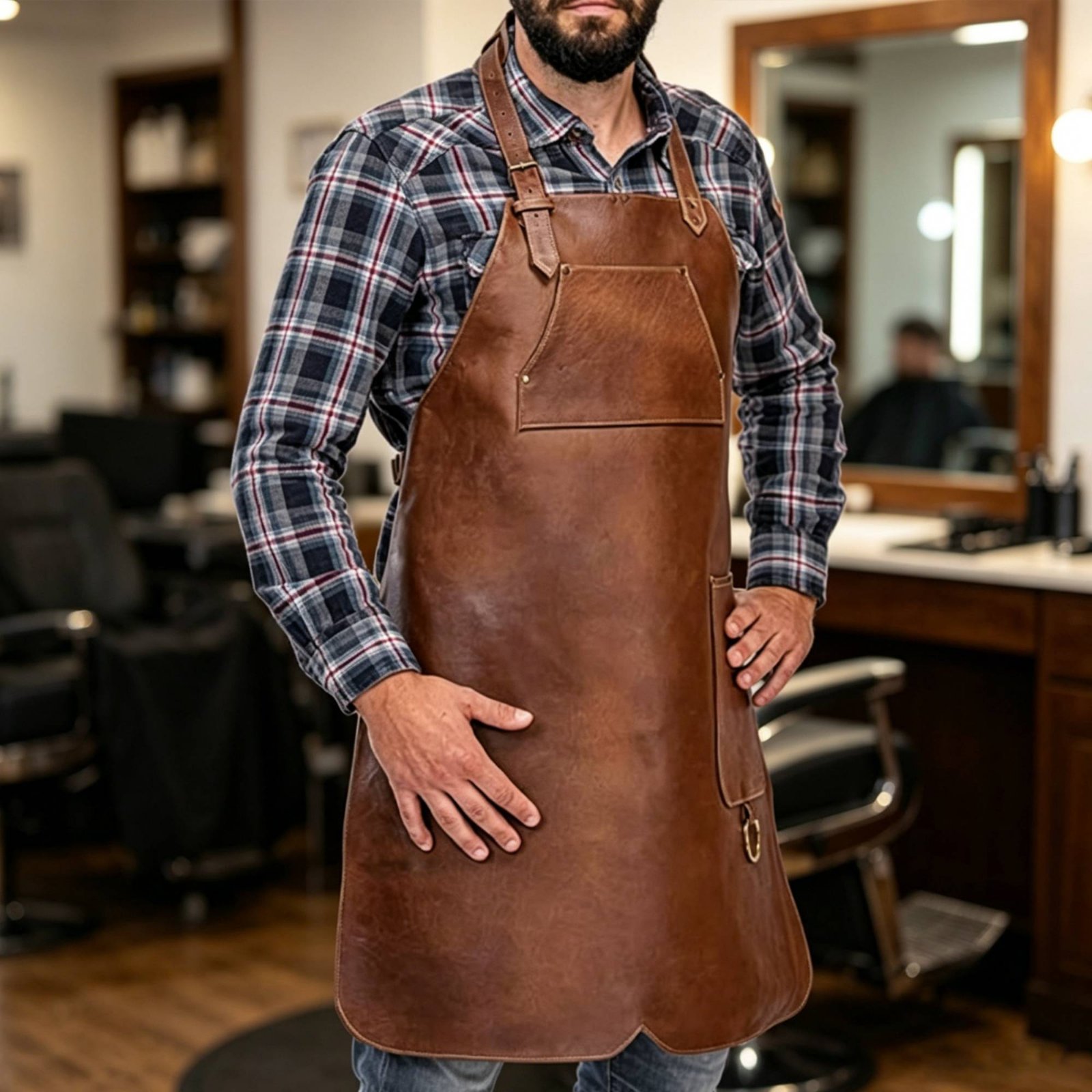 Waterproof Hair Stylist Apron  - Leatherwork Apron บทวิจารณ์และราคา