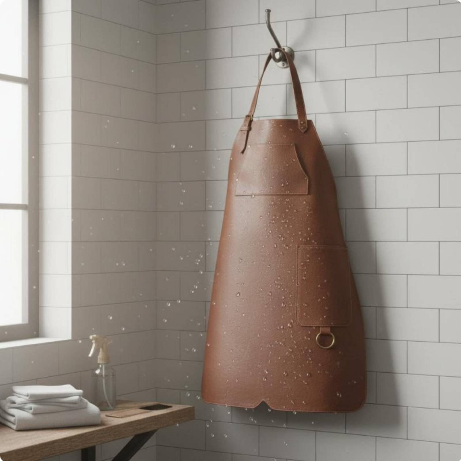Waterproof Hair Stylist Apron  - Leatherwork Apron บทวิจารณ์และราคา