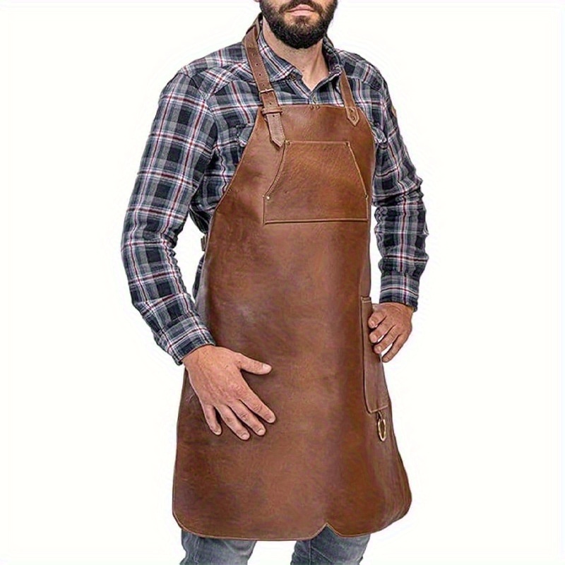Stylish British-Inspired PU Le - Leatherwork Apron บทวิจารณ์และราคา