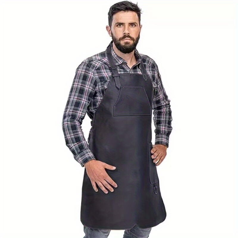 Stylish British-Inspired PU Le - Leatherwork Apron บทวิจารณ์และราคา