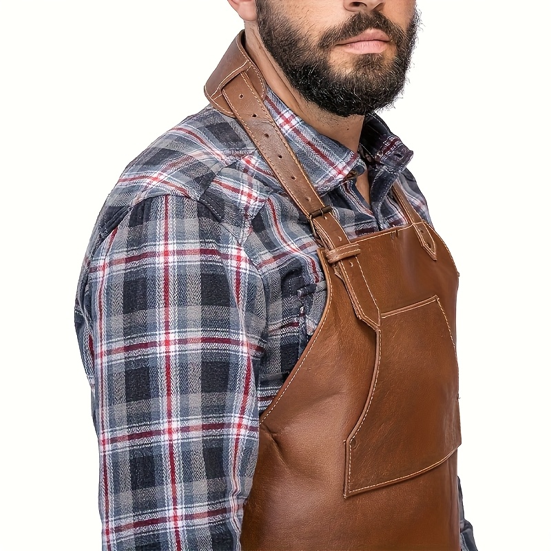 Stylish British-Inspired PU Le - Leatherwork Apron บทวิจารณ์และราคา
