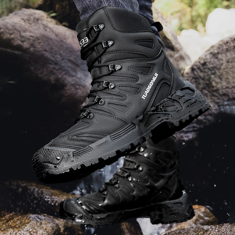 Men's Large Size Outdoor Tacti - Leather Work Boots บทวิจารณ์และราคา