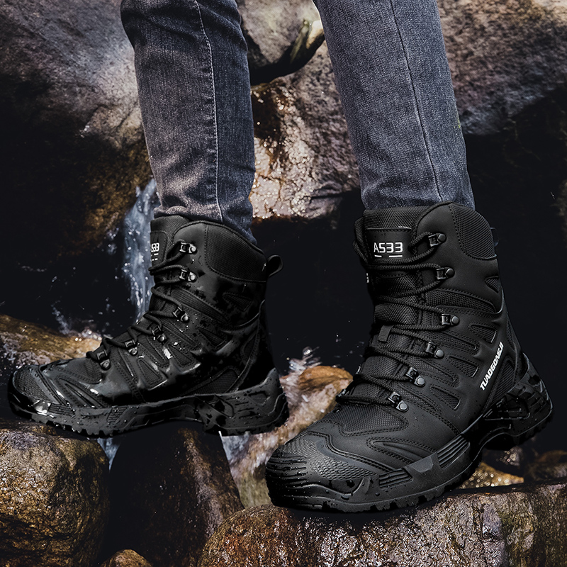 Men's Large Size Outdoor Tacti - Leather Work Boots บทวิจารณ์และราคา