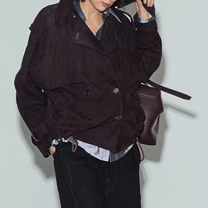 Real Suede Jacket Autumn Women - Leather Work For Kids บทวิจารณ์และราคา