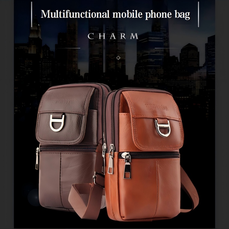 Men's leather waist bag - Larg - Leatherwork Wallet บทวิจารณ์และราคา