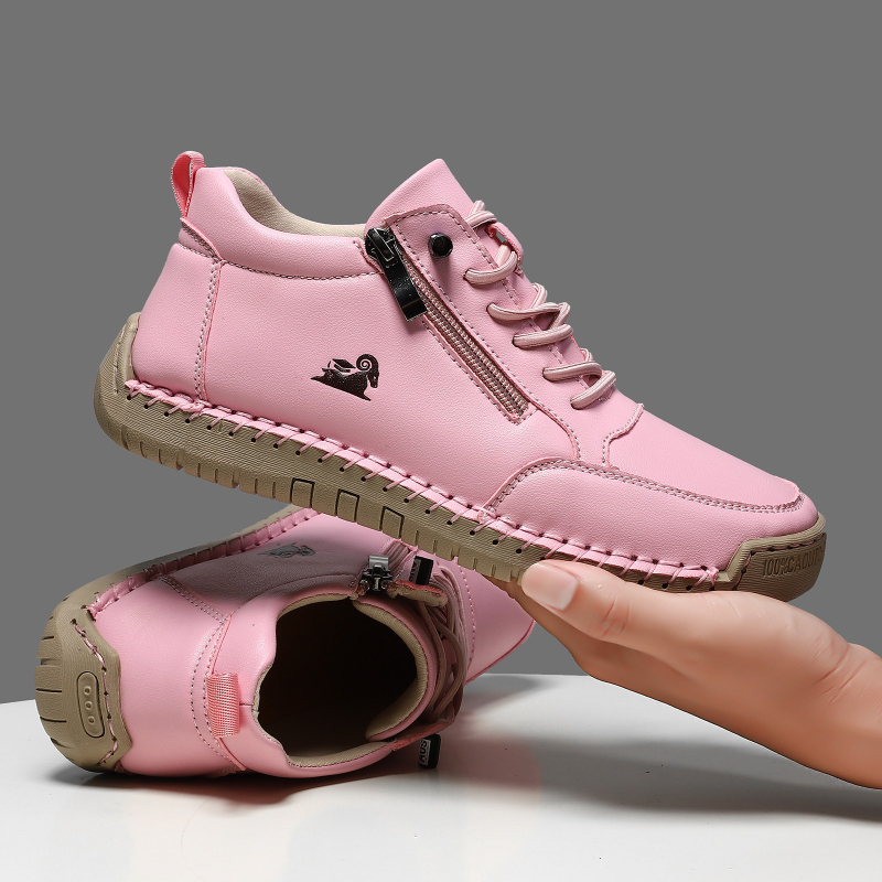 Women's Sneakers Handmade Leat - Leather Work Flats บทวิจารณ์และราคา