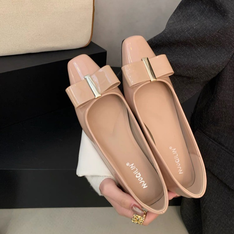 Square-toe Bow Shallow Single  - Leatherwork In French บทวิจารณ์และราคา